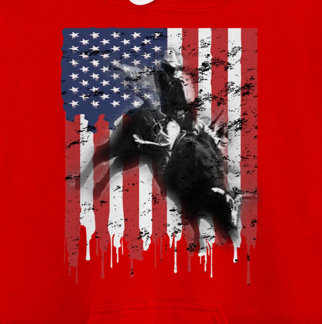 Bull-Riding For Men Texas Ranch Rider Cowboy Patriotic Pullover Hoodie
