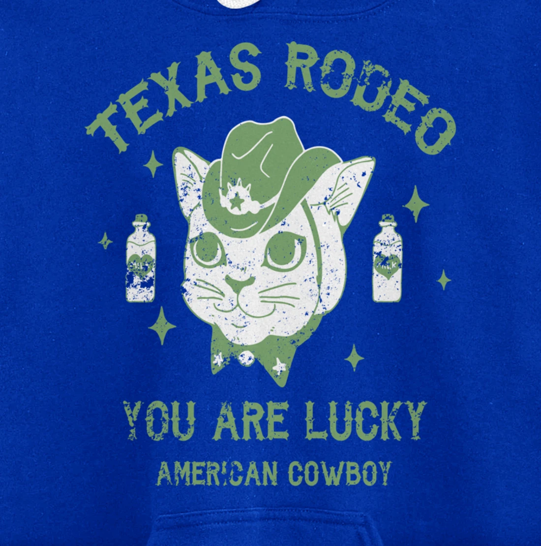 Texas Rodeo Cowboy Cat Modern Fashion Art Pullover Hoodie