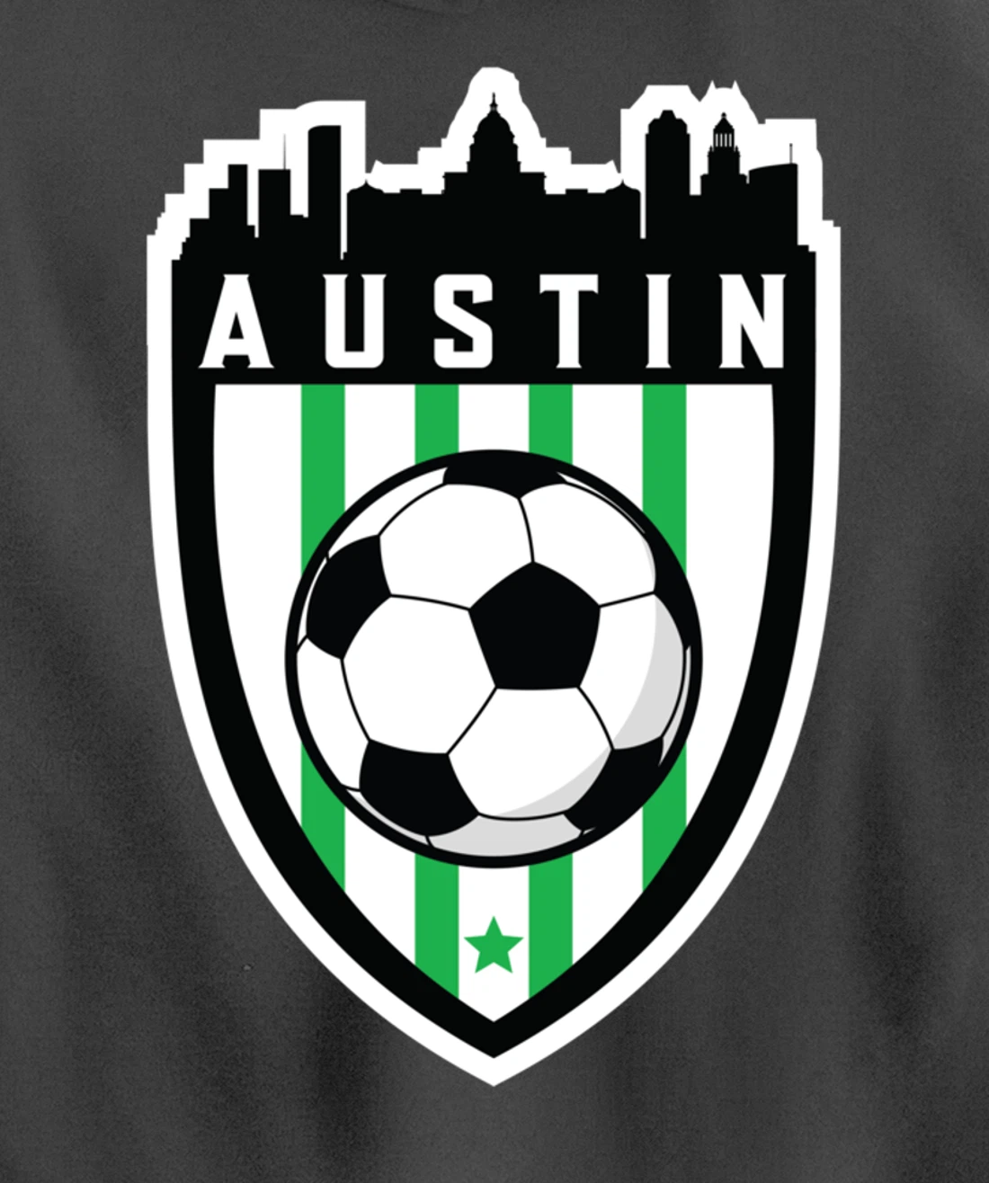 Austin Texas Soccer City Skyline Futbol Club Match Day Fan Pullover Hoodie