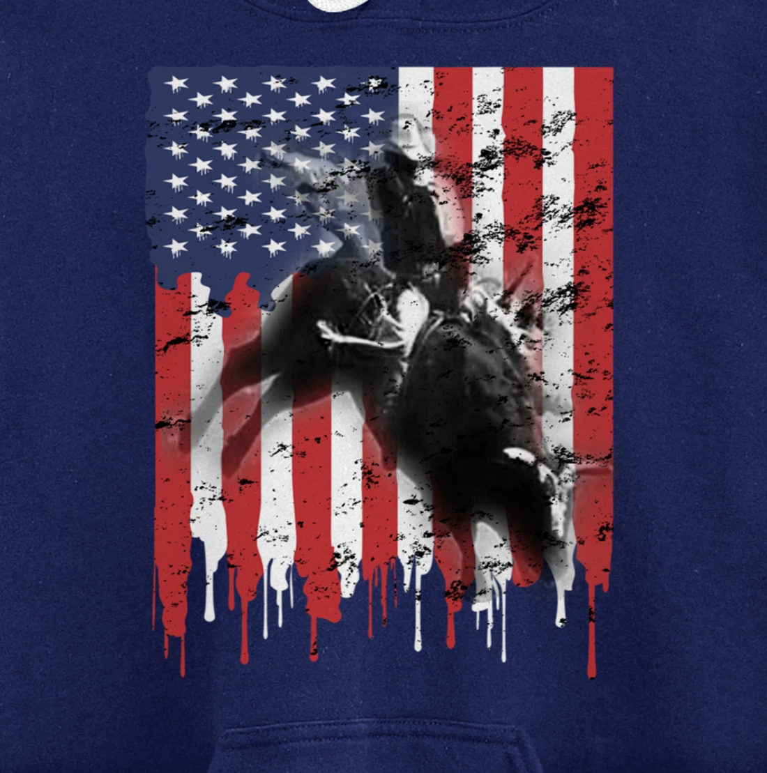 Bull-Riding For Men Texas Ranch Rider Cowboy Patriotic Pullover Hoodie