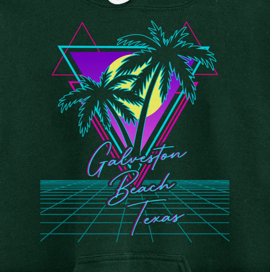 GALVESTON BEACH TEXAS Trip Retro 80s Vaporwave Aesthetic Pullover Hoodie