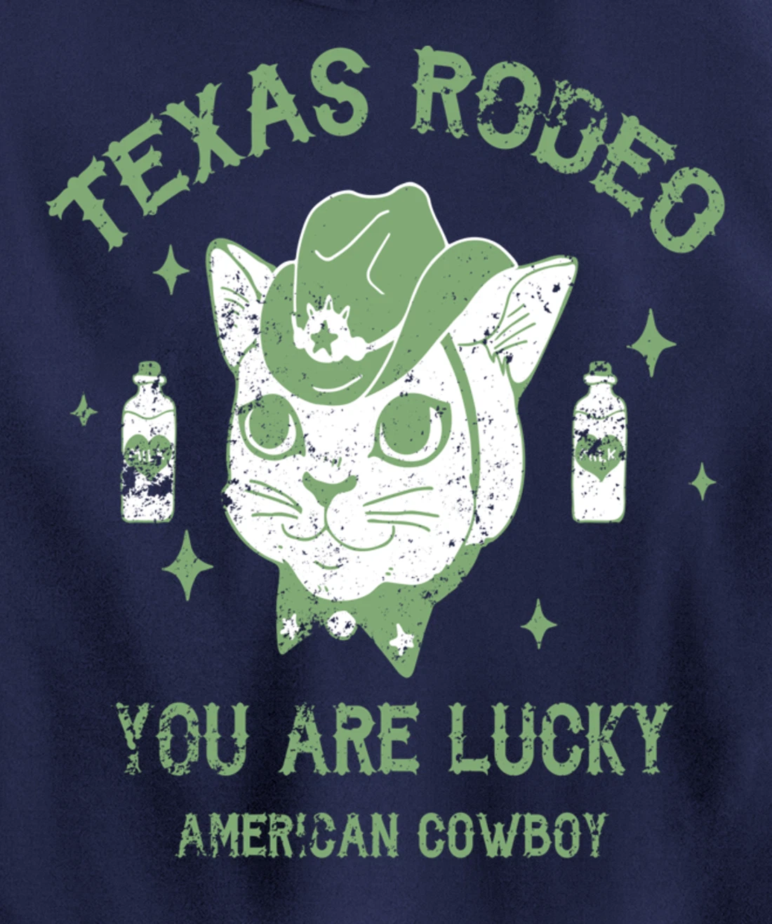 Texas Rodeo Cowboy Cat Modern Fashion Art Pullover Hoodie