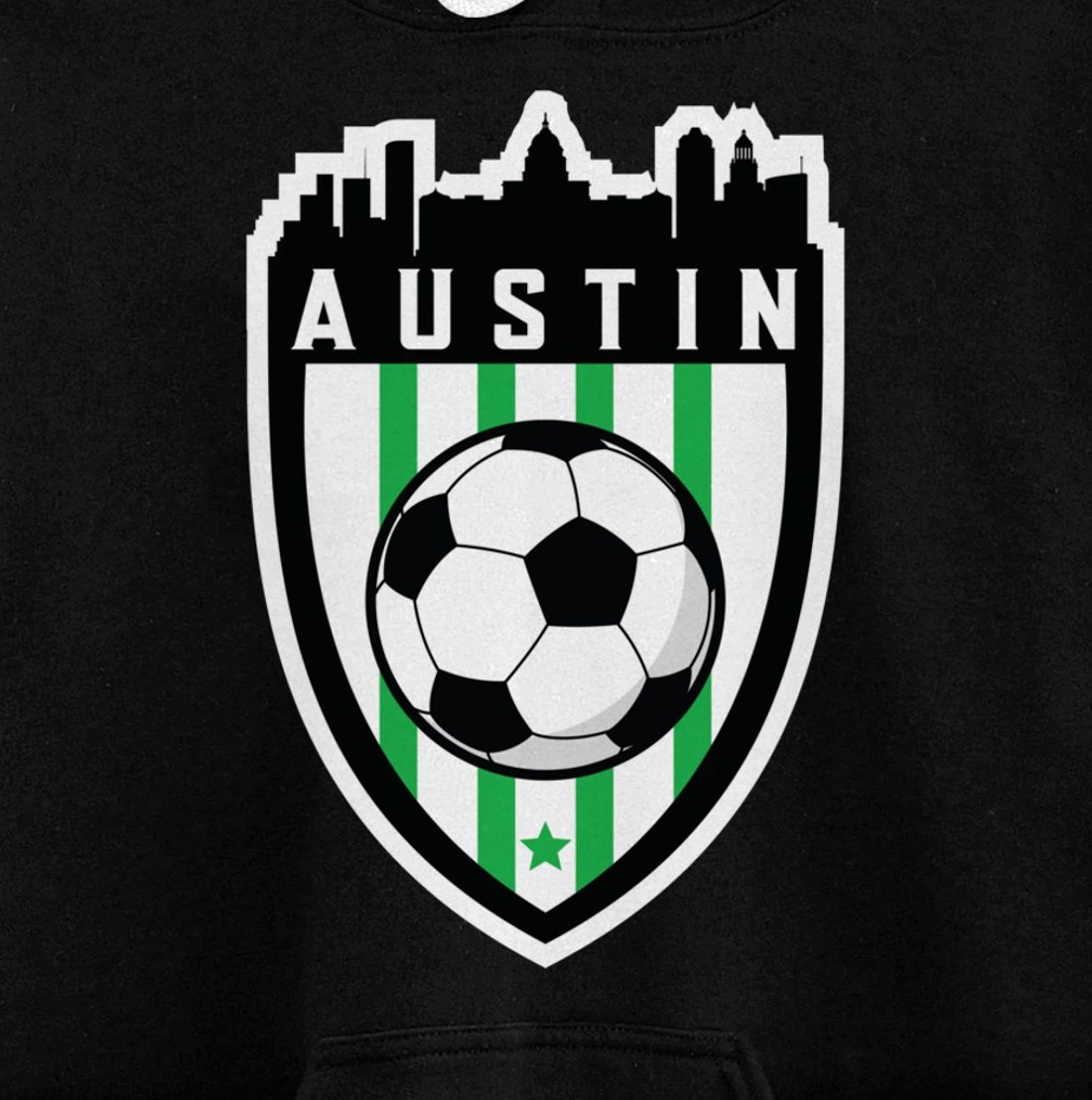 Austin Texas Soccer City Skyline Futbol Club Match Day Fan Pullover Hoodie