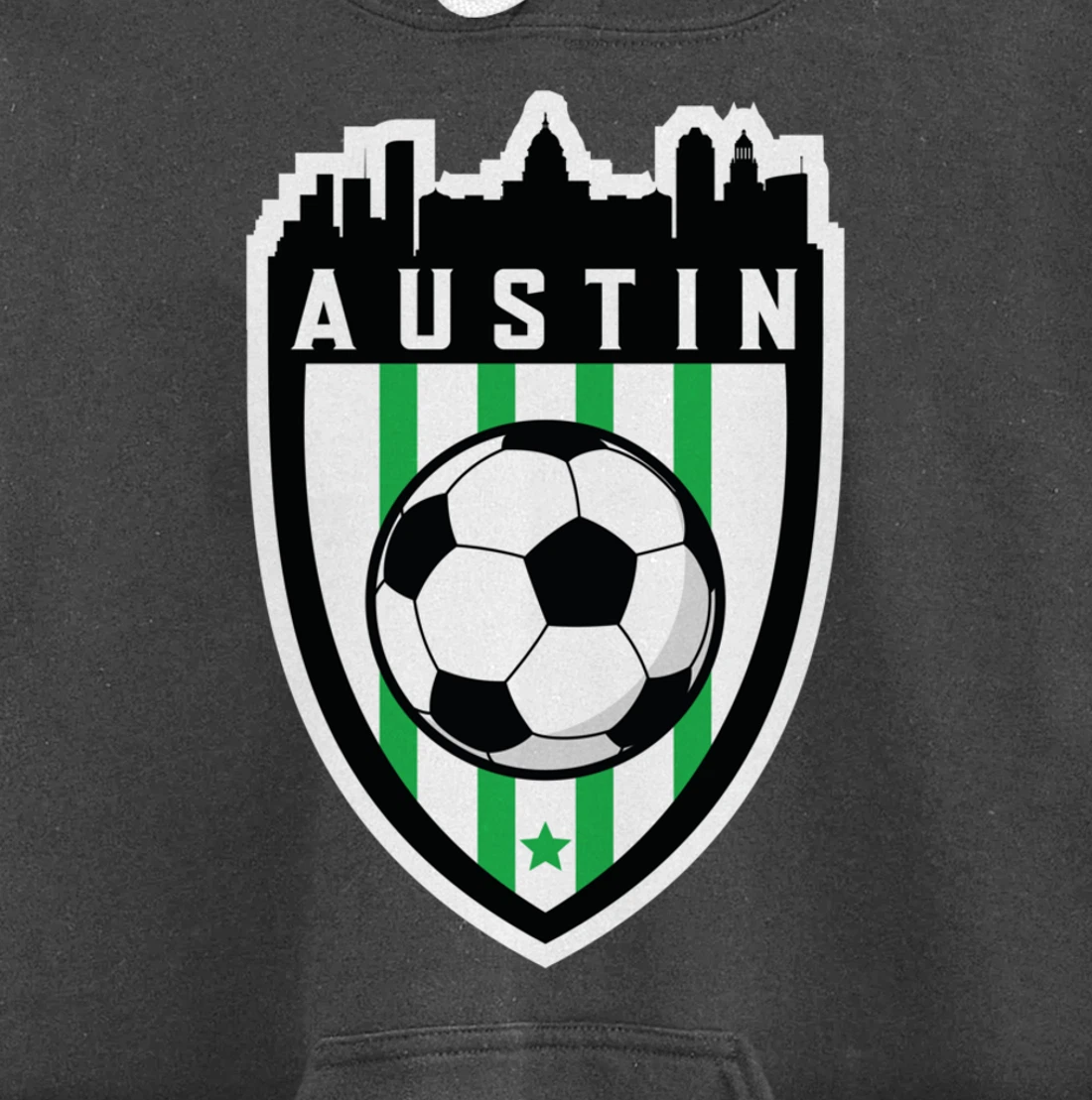 Austin Texas Soccer City Skyline Futbol Club Match Day Fan Pullover Hoodie