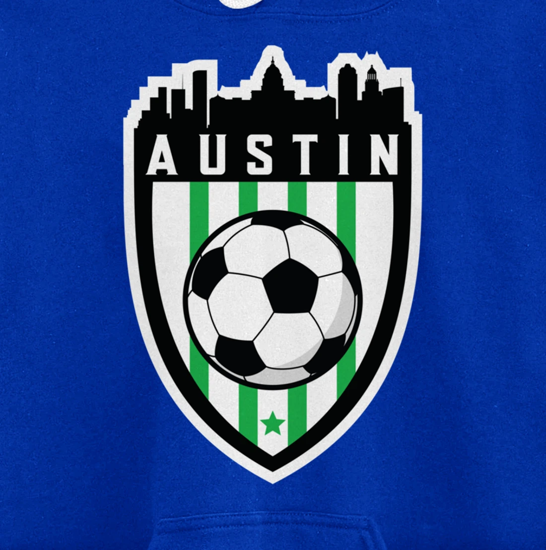 Austin Texas Soccer City Skyline Futbol Club Match Day Fan Pullover Hoodie