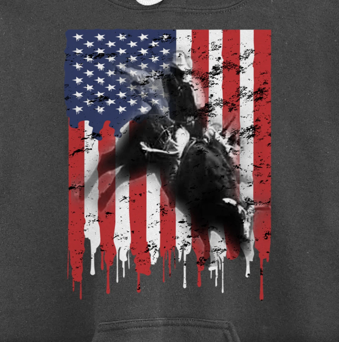 Bull-Riding For Men Texas Ranch Rider Cowboy Patriotic Pullover Hoodie