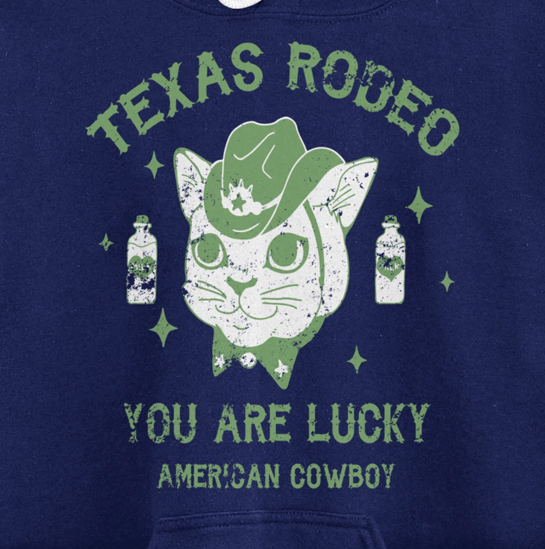 Texas Rodeo Cowboy Cat Modern Fashion Art Pullover Hoodie