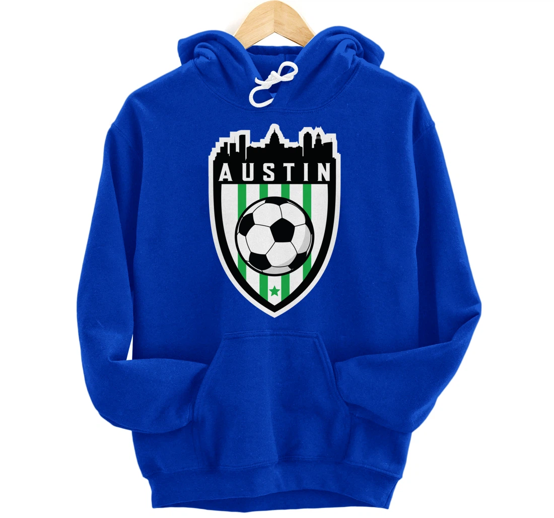 Austin Texas Soccer City Skyline Futbol Club Match Day Fan Pullover Hoodie