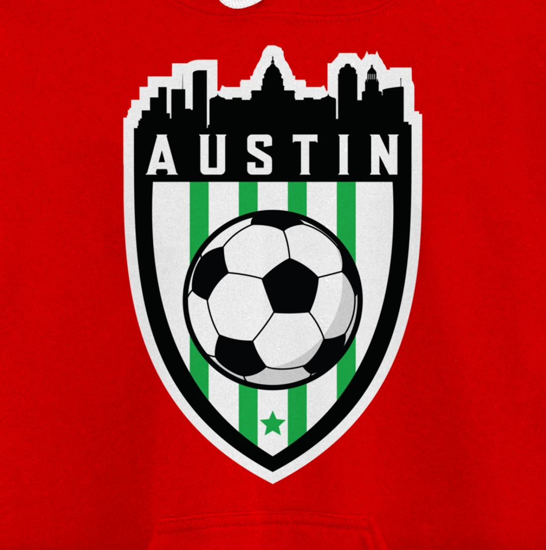 Austin Texas Soccer City Skyline Futbol Club Match Day Fan Pullover Hoodie