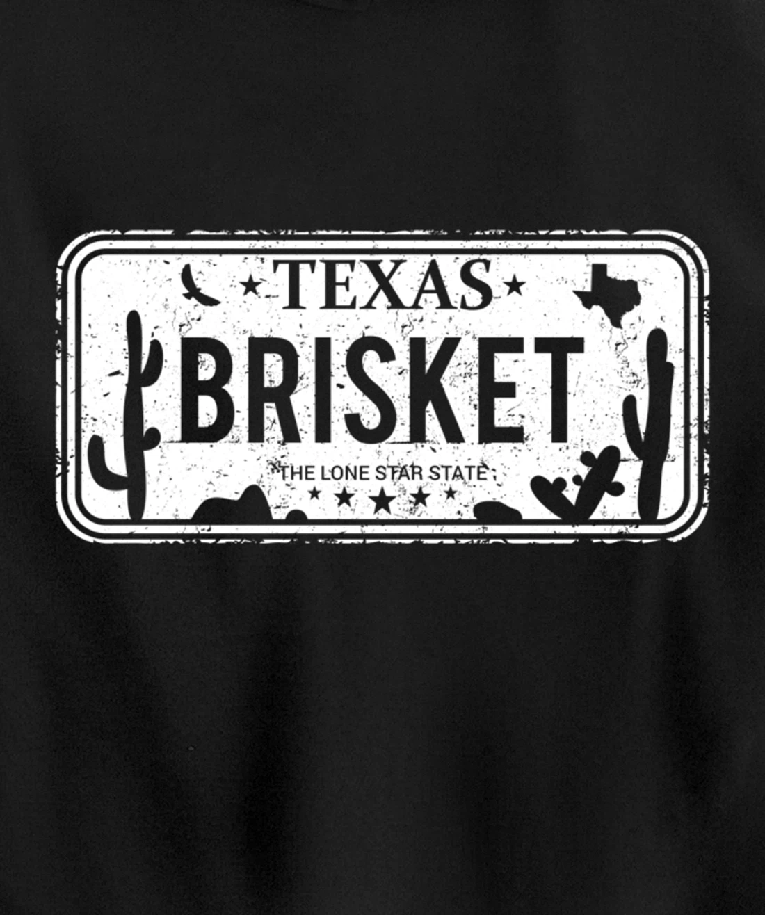 Texas Brisket License Plate BBQ Pitmaster Meat Smoking Pullover Hoodie