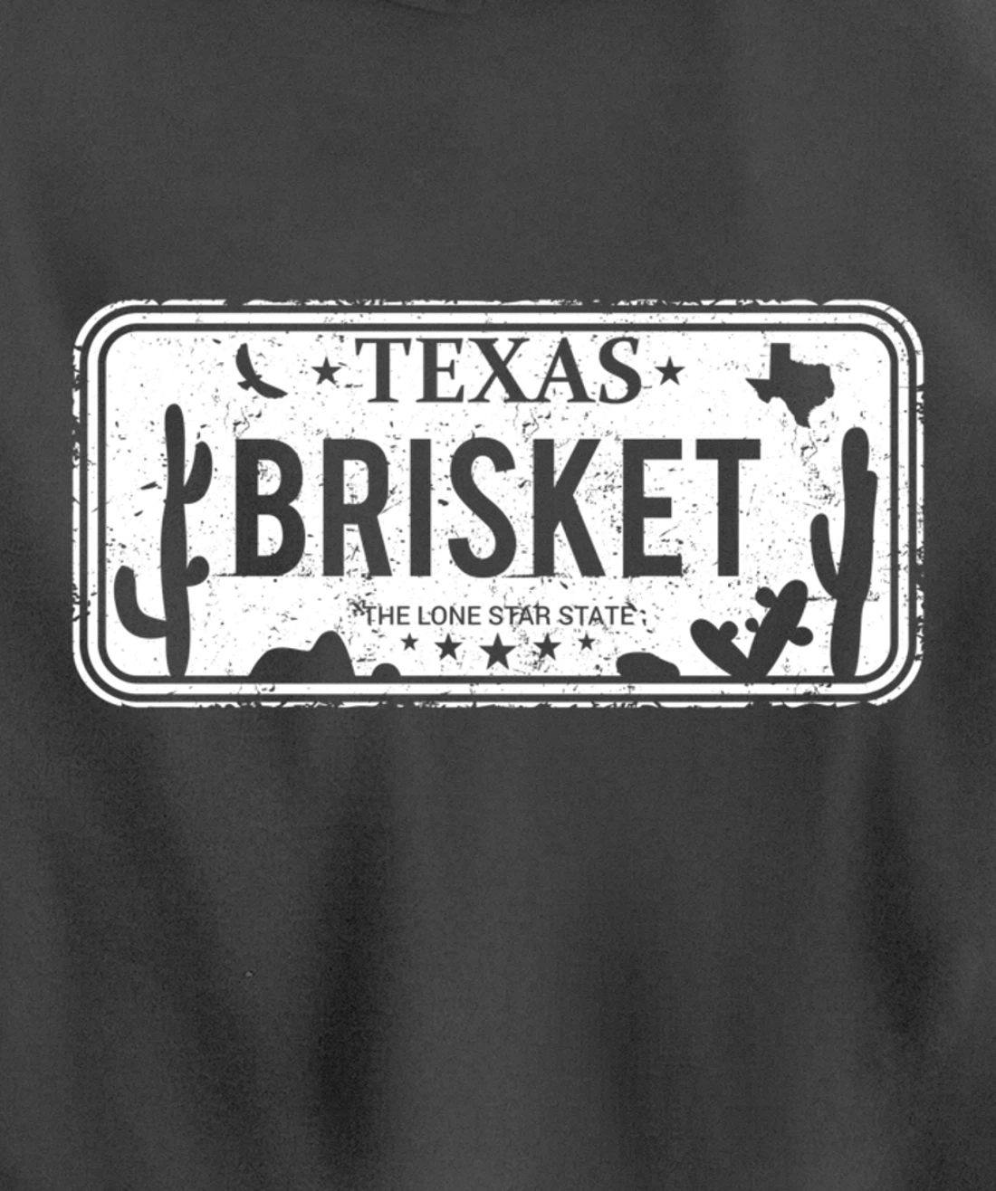 Texas Brisket License Plate BBQ Pitmaster Meat Smoking Pullover Hoodie