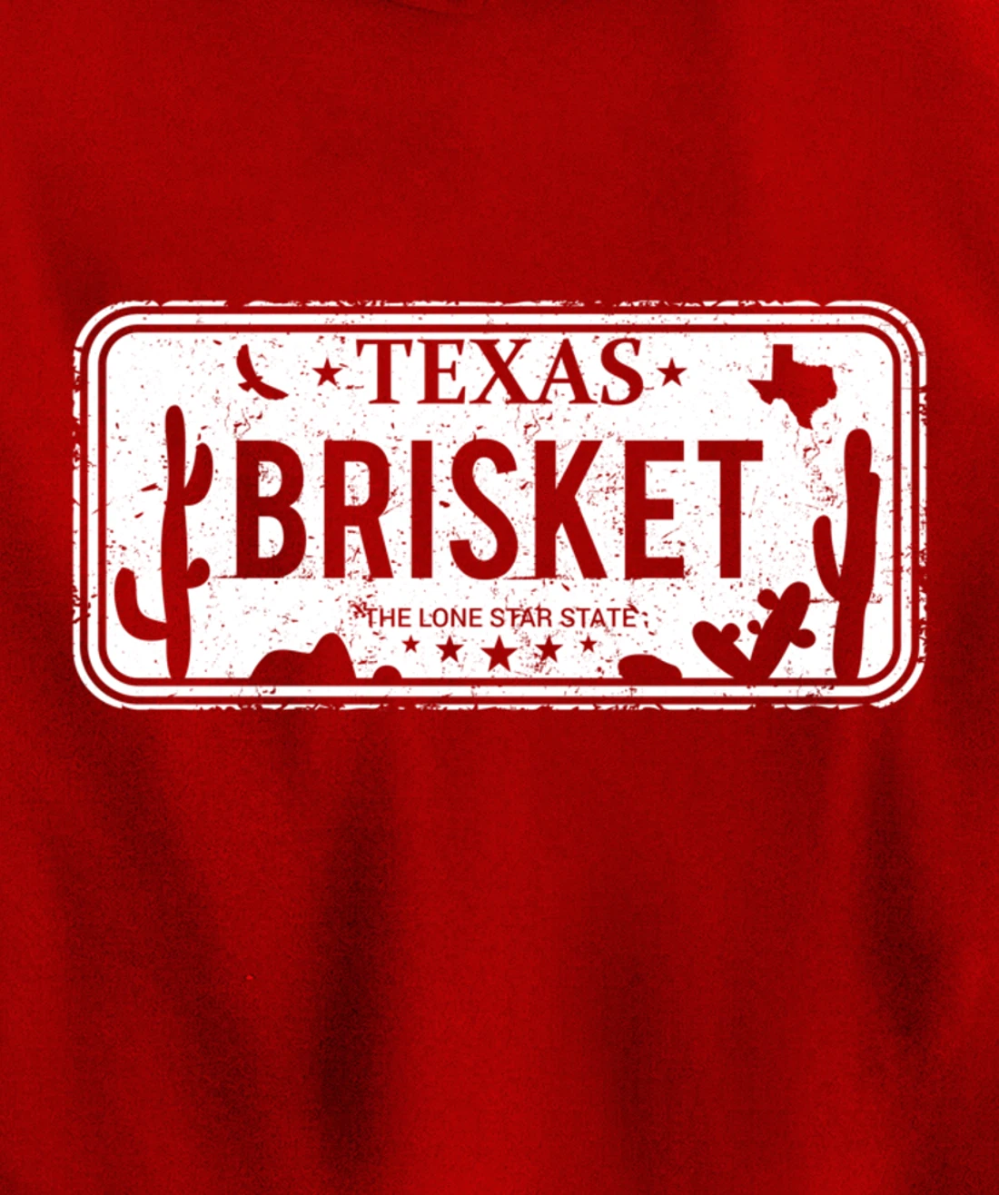 Texas Brisket License Plate BBQ Pitmaster Meat Smoking Pullover Hoodie