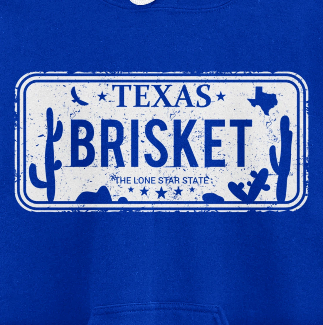 Texas Brisket License Plate BBQ Pitmaster Meat Smoking Pullover Hoodie