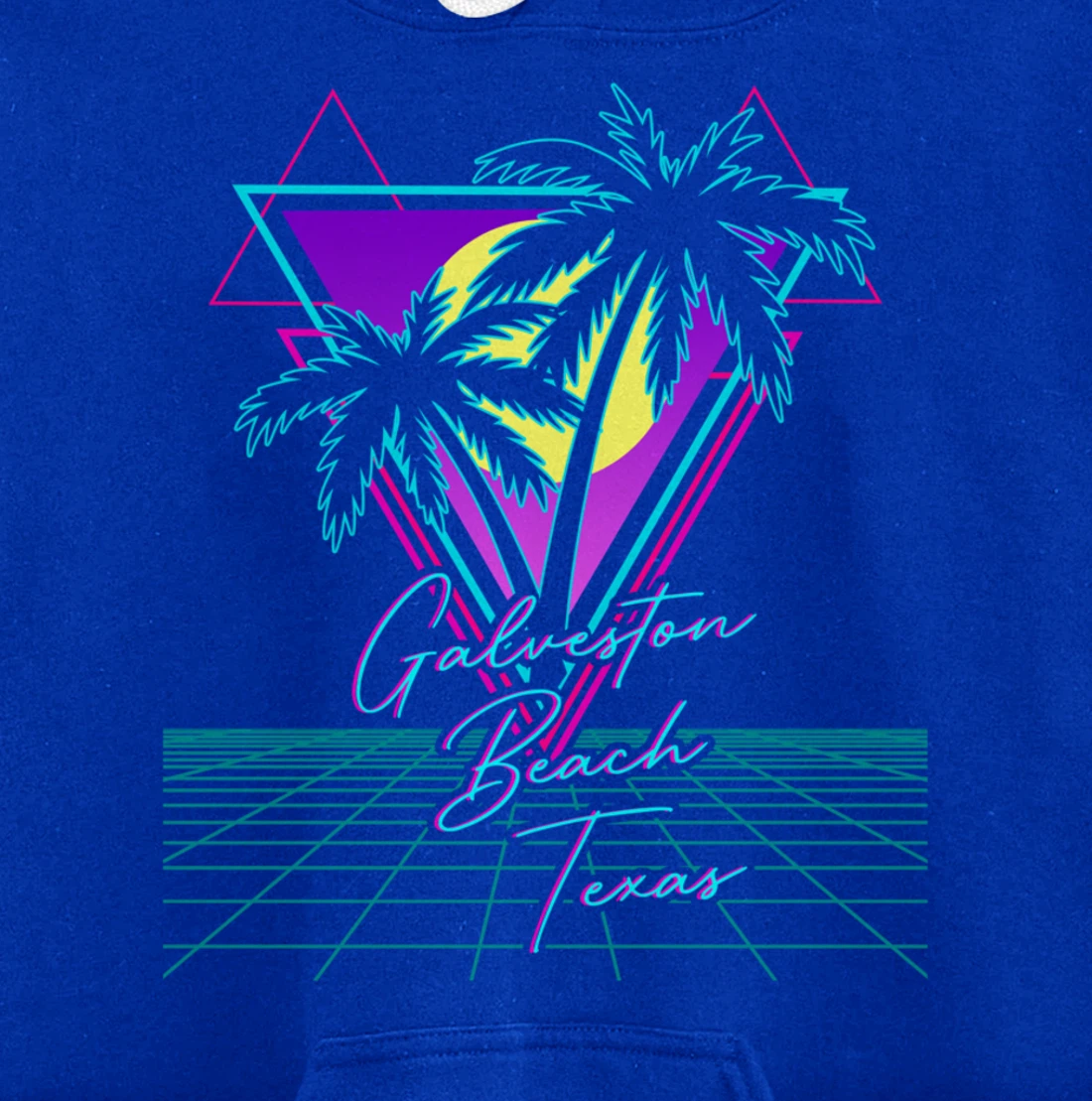 GALVESTON BEACH TEXAS Trip Retro 80s Vaporwave Aesthetic Pullover Hoodie