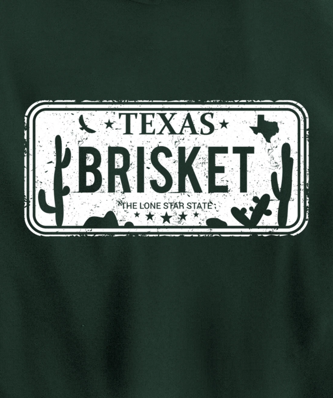 Texas Brisket License Plate BBQ Pitmaster Meat Smoking Pullover Hoodie