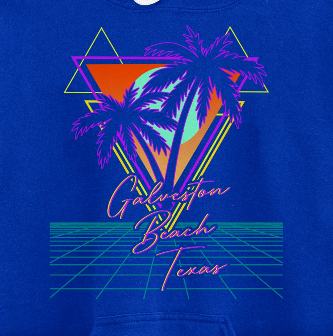 GALVESTON BEACH TEXAS Trip Retro 80s Vaporwave Aesthetic Pullover Hoodie
