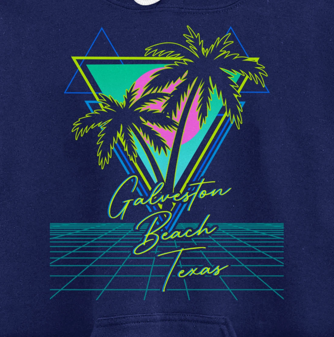 GALVESTON BEACH TEXAS Trip Retro 80s Vaporwave Aesthetic Pullover Hoodie