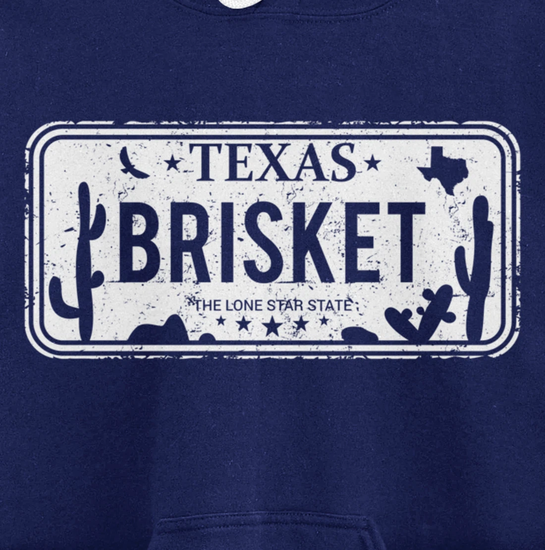 Texas Brisket License Plate BBQ Pitmaster Meat Smoking Pullover Hoodie