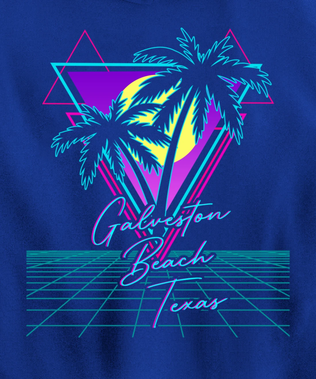 GALVESTON BEACH TEXAS Trip Retro 80s Vaporwave Aesthetic Pullover Hoodie