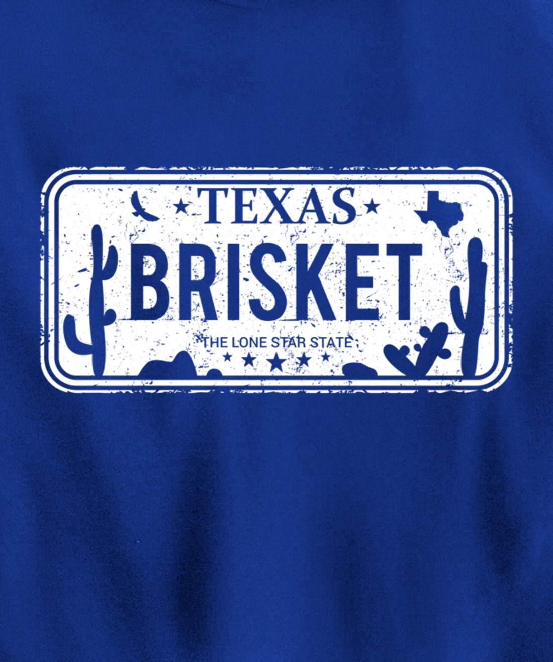 Texas Brisket License Plate BBQ Pitmaster Meat Smoking Pullover Hoodie