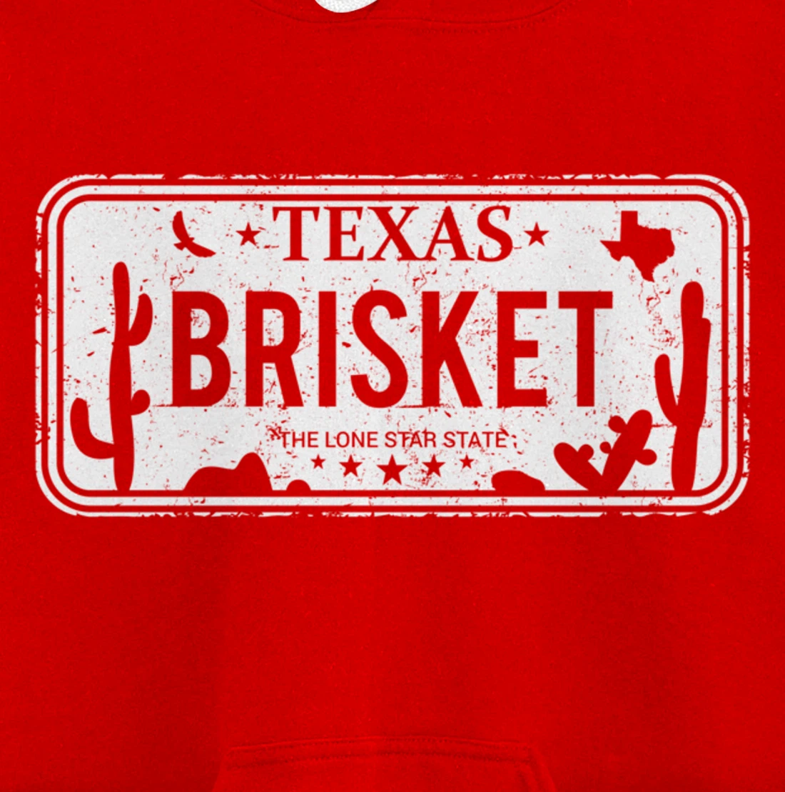 Texas Brisket License Plate BBQ Pitmaster Meat Smoking Pullover Hoodie