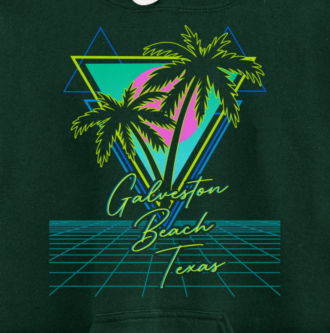 GALVESTON BEACH TEXAS Trip Retro 80s Vaporwave Aesthetic Pullover Hoodie