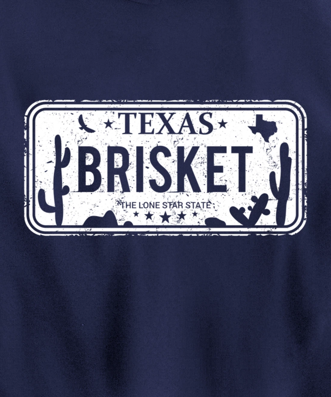 Texas Brisket License Plate BBQ Pitmaster Meat Smoking Pullover Hoodie