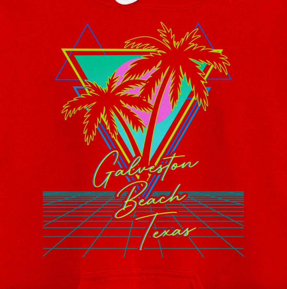 GALVESTON BEACH TEXAS Trip Retro 80s Vaporwave Aesthetic Pullover Hoodie