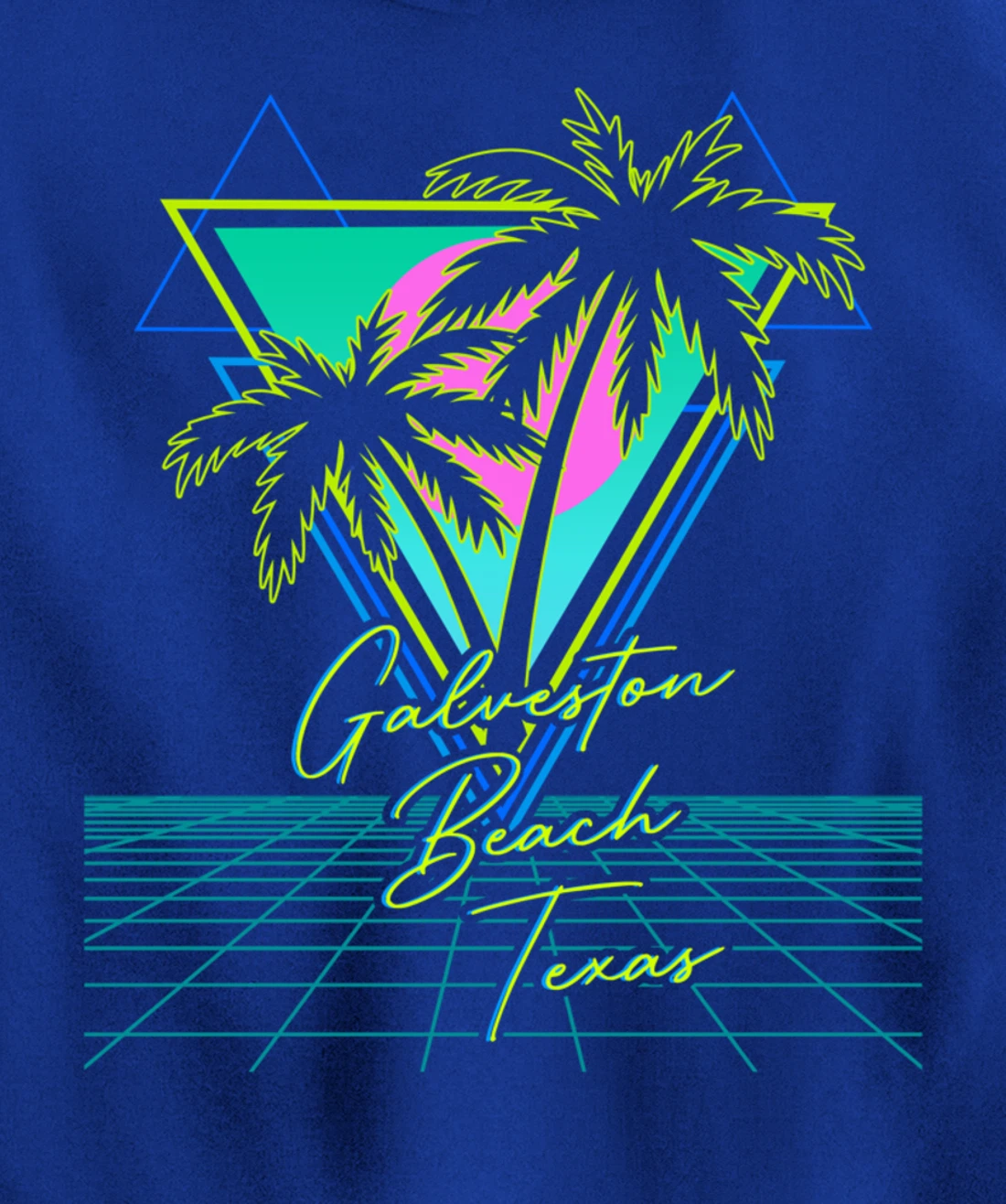 GALVESTON BEACH TEXAS Trip Retro 80s Vaporwave Aesthetic Pullover Hoodie