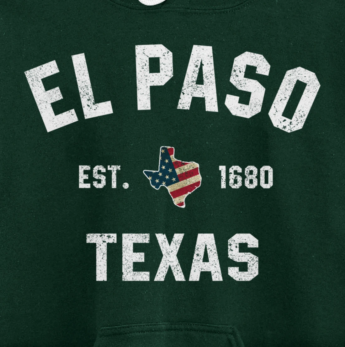 El Paso Texas TX Sports Design Coach Vintage American Flag Pullover Hoodie