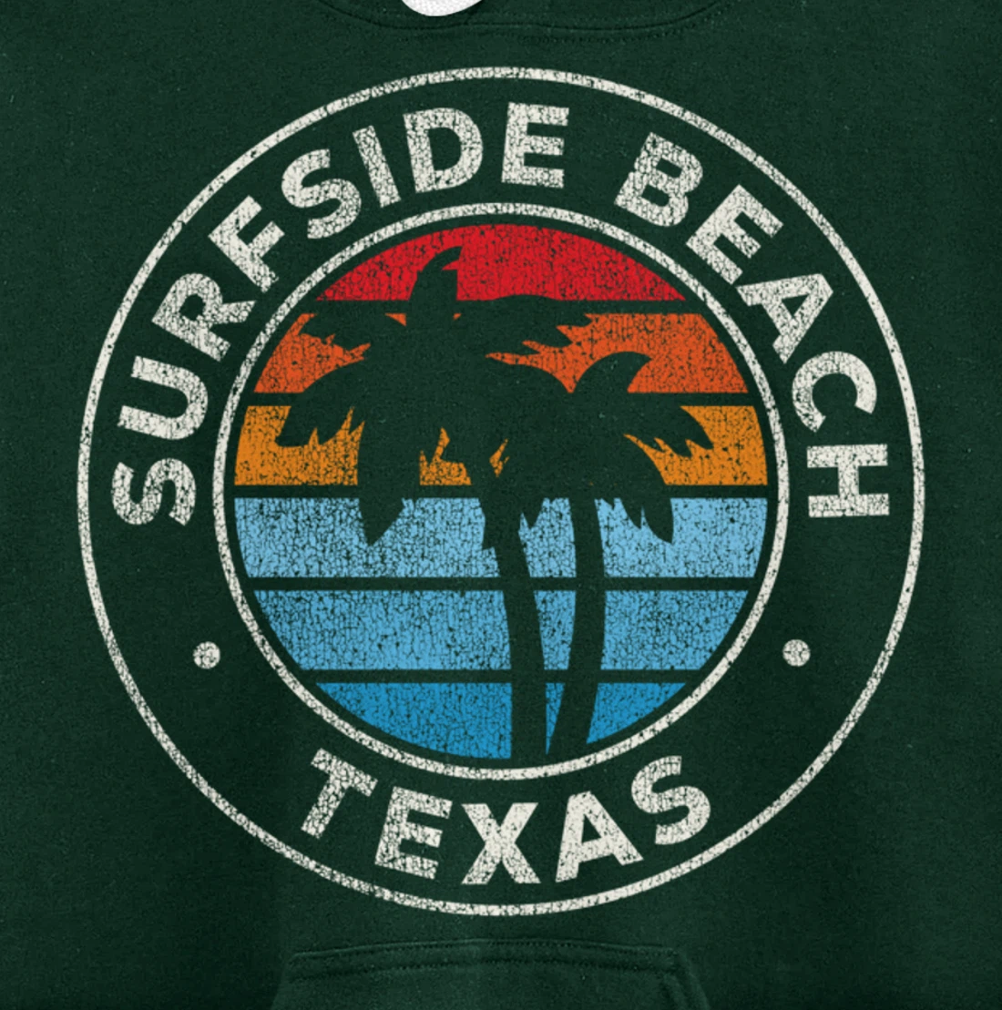 Surfside Beach Texas TX Vintage Graphic Retro 70s Pullover Hoodie