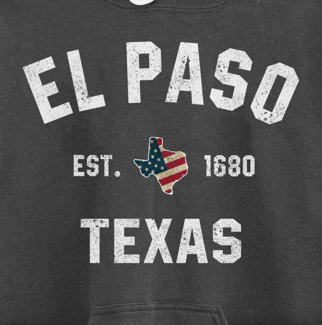 El Paso Texas TX Sports Design Coach Vintage American Flag Pullover Hoodie