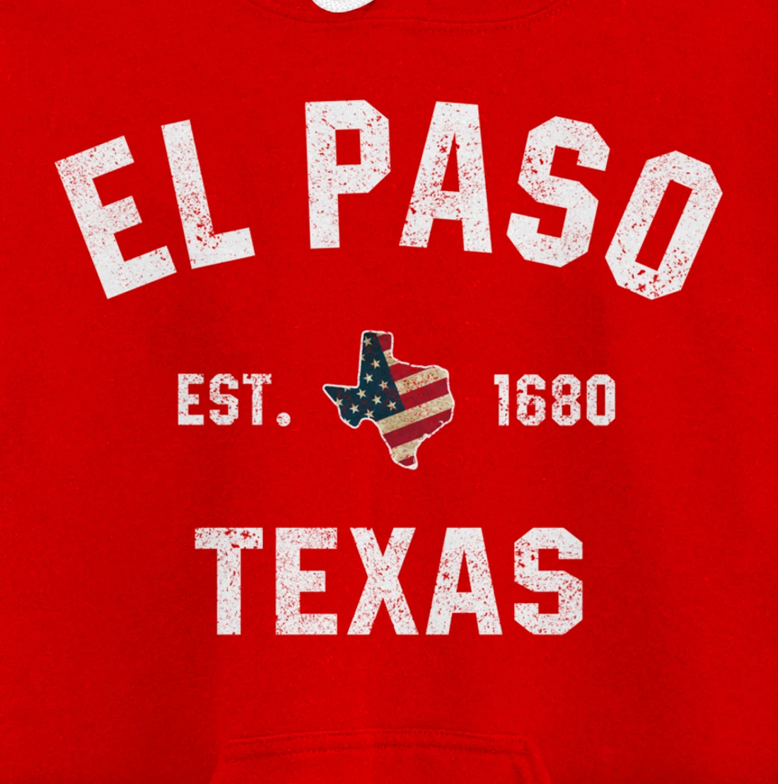 El Paso Texas TX Sports Design Coach Vintage American Flag Pullover Hoodie