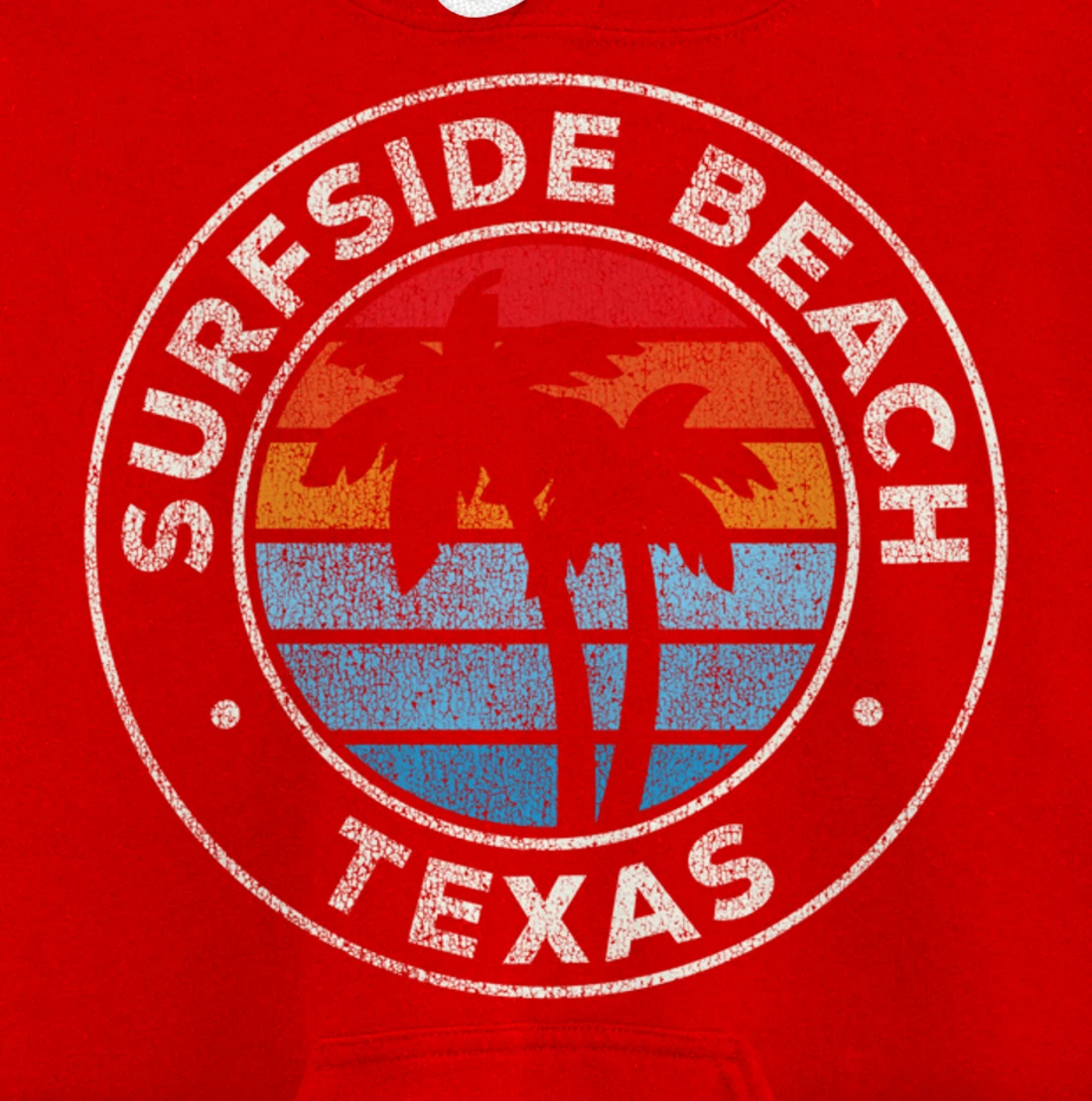 Surfside Beach Texas TX Vintage Graphic Retro 70s Pullover Hoodie