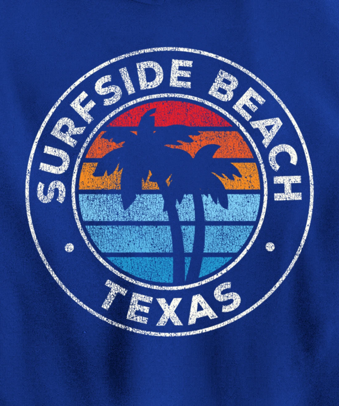 Surfside Beach Texas TX Vintage Graphic Retro 70s Pullover Hoodie