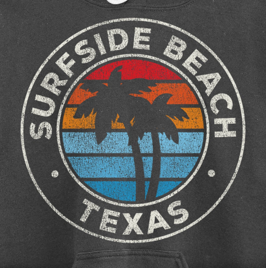 Surfside Beach Texas TX Vintage Graphic Retro 70s Pullover Hoodie
