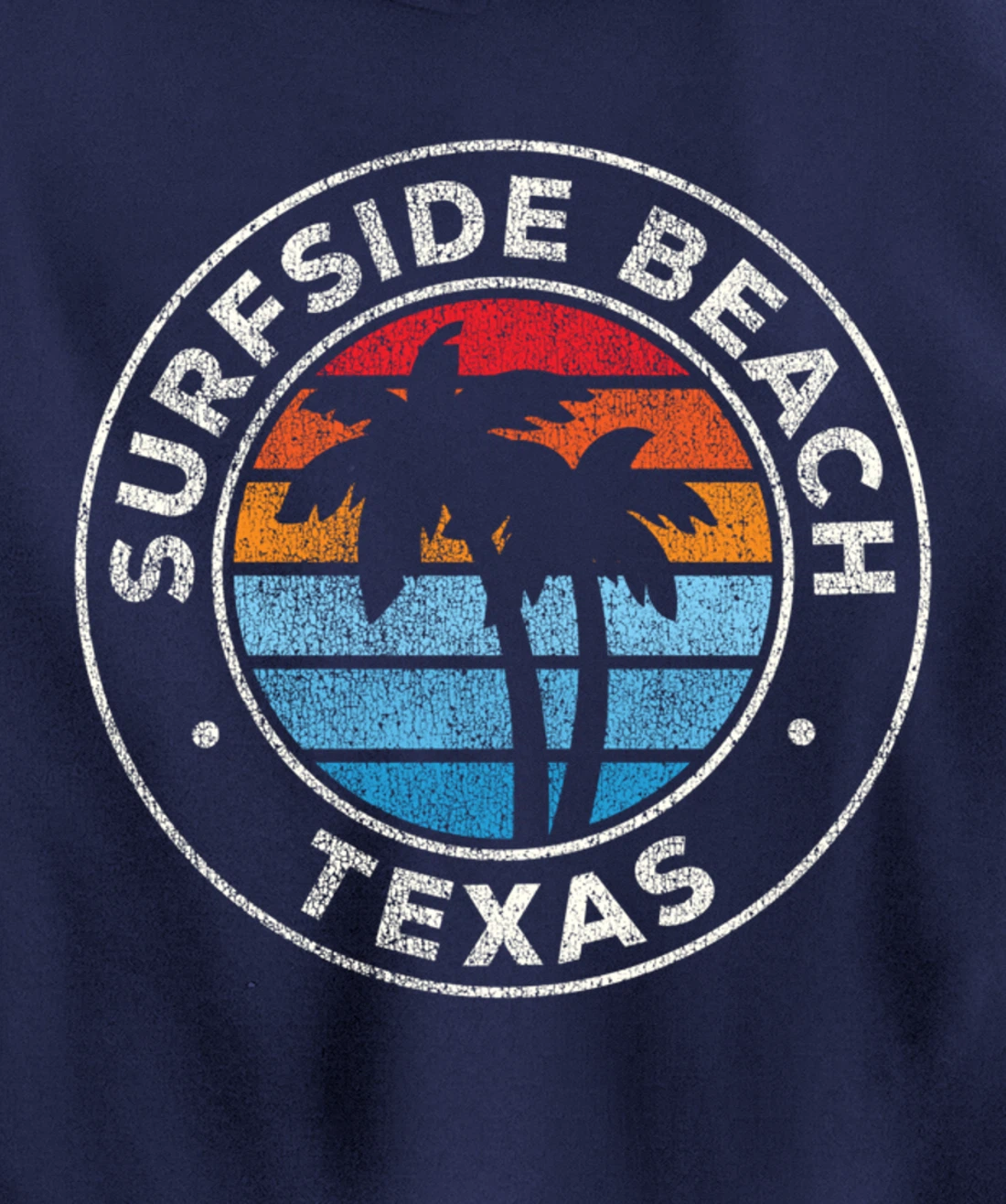 Surfside Beach Texas TX Vintage Graphic Retro 70s Pullover Hoodie