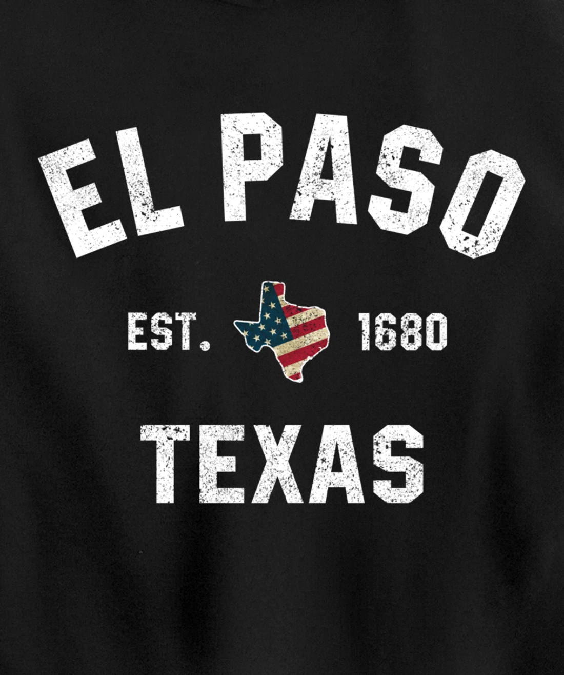 El Paso Texas TX Sports Design Coach Vintage American Flag Pullover Hoodie