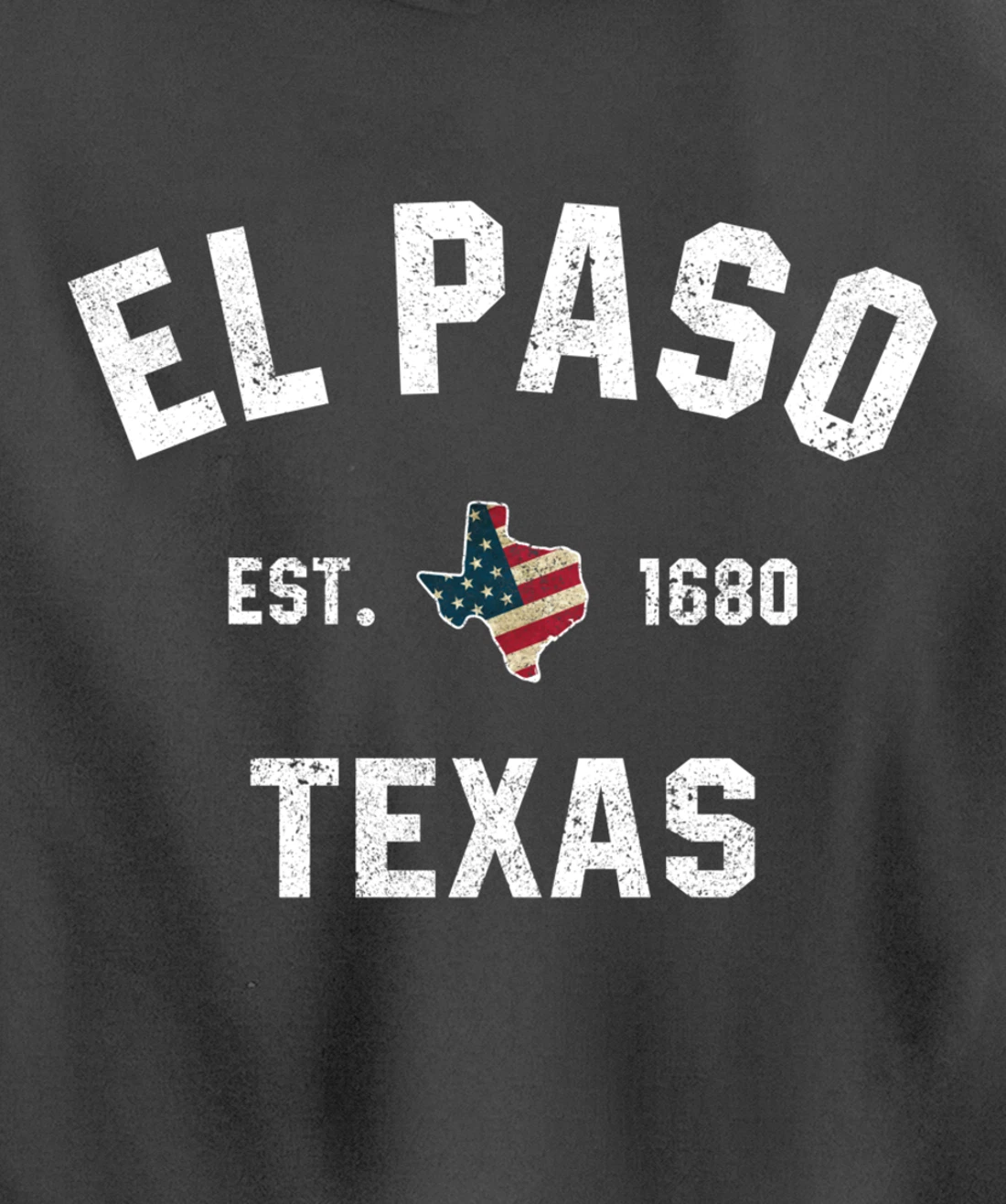 El Paso Texas TX Sports Design Coach Vintage American Flag Pullover Hoodie