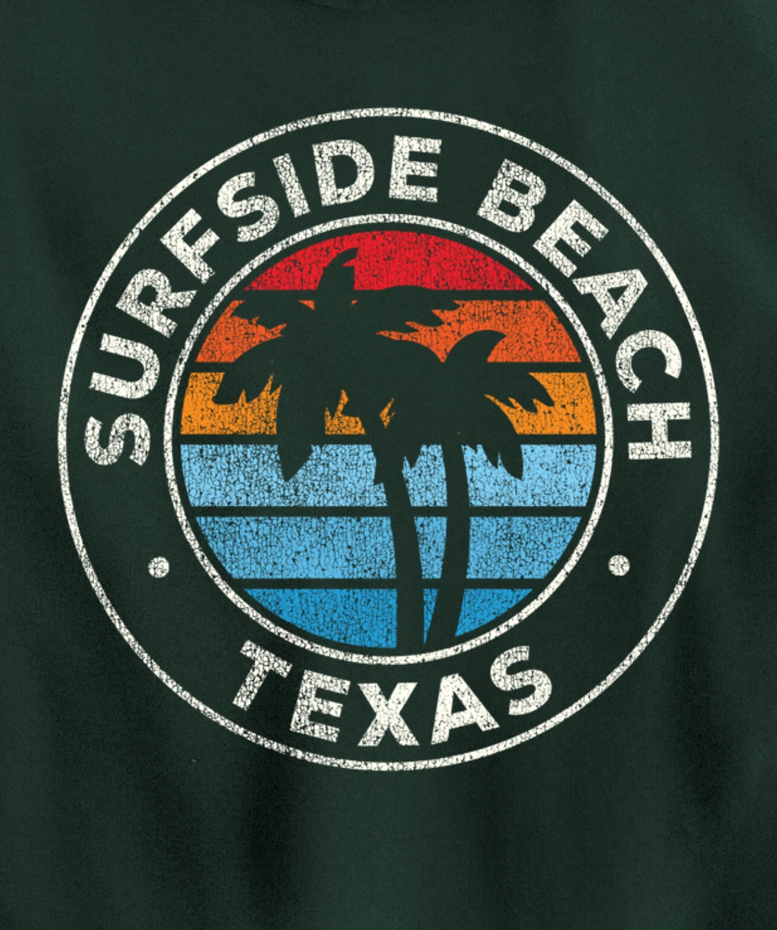 Surfside Beach Texas TX Vintage Graphic Retro 70s Pullover Hoodie