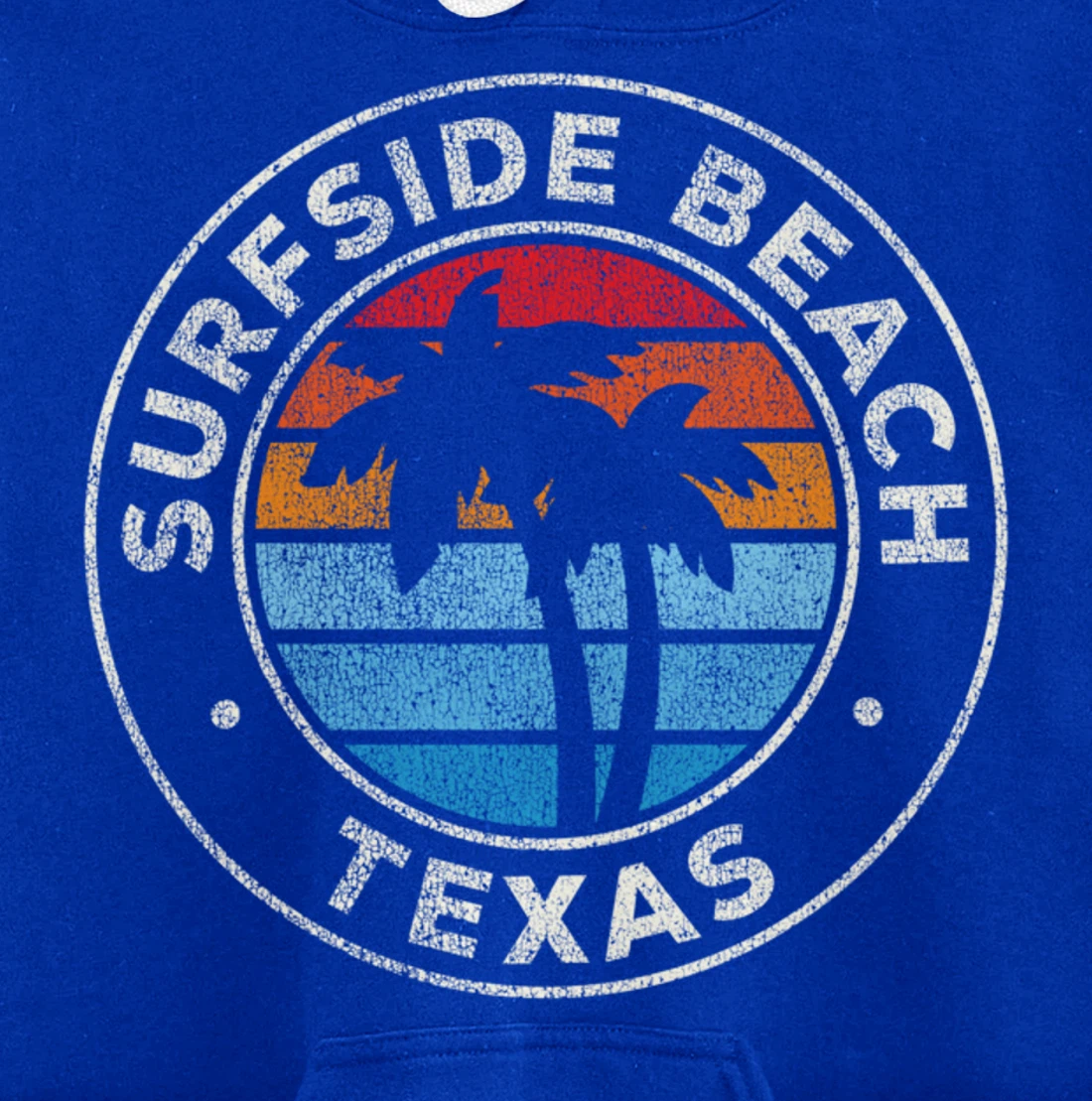 Surfside Beach Texas TX Vintage Graphic Retro 70s Pullover Hoodie