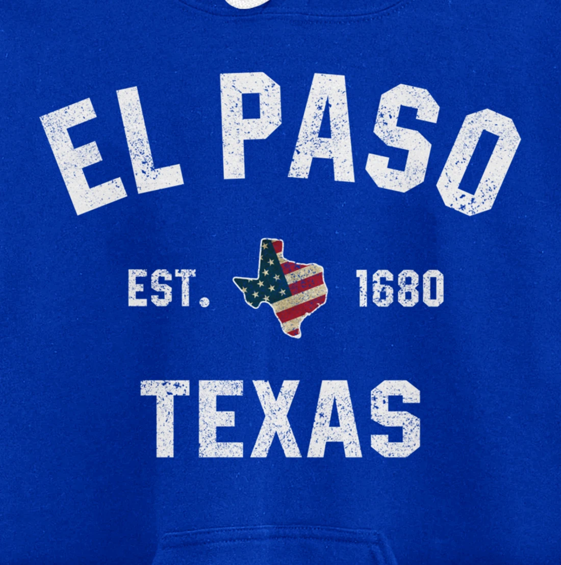 El Paso Texas TX Sports Design Coach Vintage American Flag Pullover Hoodie