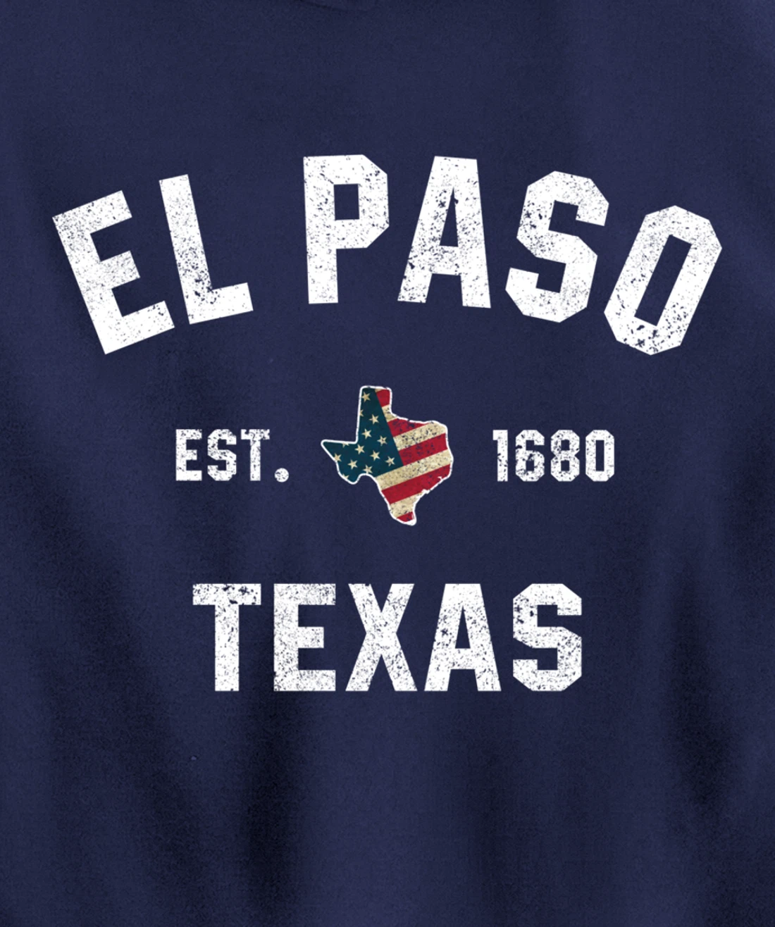 El Paso Texas TX Sports Design Coach Vintage American Flag Pullover Hoodie