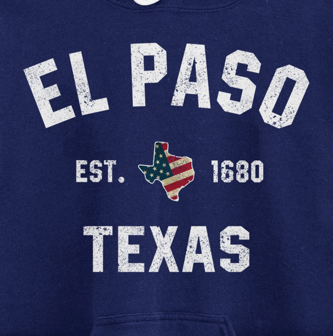 El Paso Texas TX Sports Design Coach Vintage American Flag Pullover Hoodie