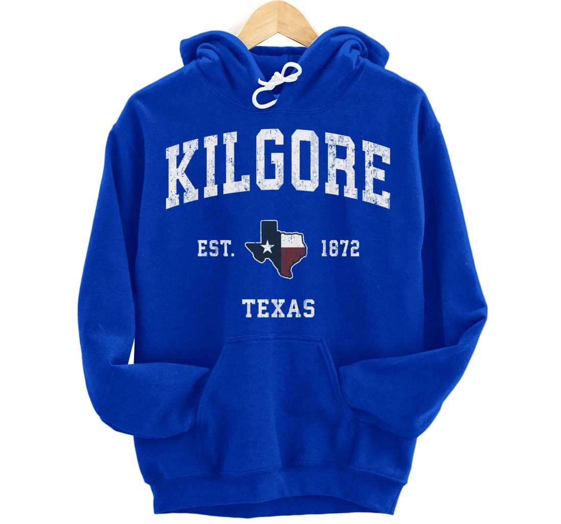 Kilgore Texas TX Vintage State Flag Sports Design Pullover Hoodie