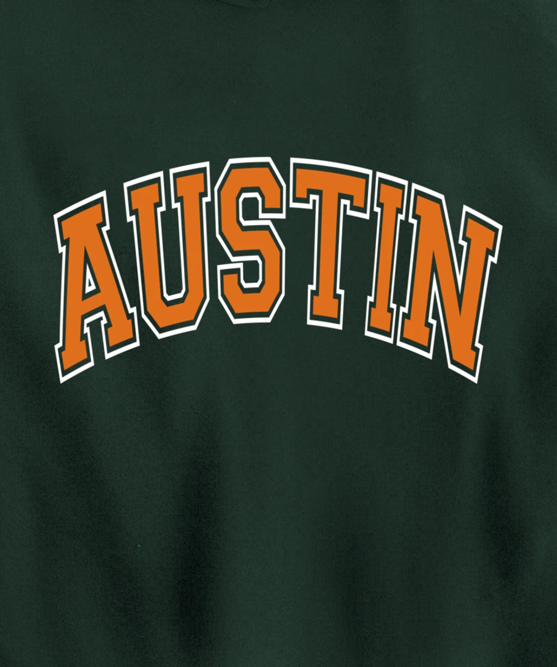 Austin Texas TX Varsity Style Orange Text Pullover Hoodie