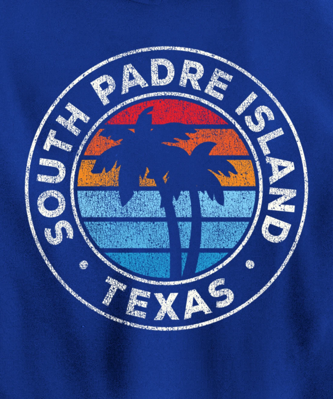 South Padre Island Texas TX Vintage Graphic Retro 70s Pullover Hoodie