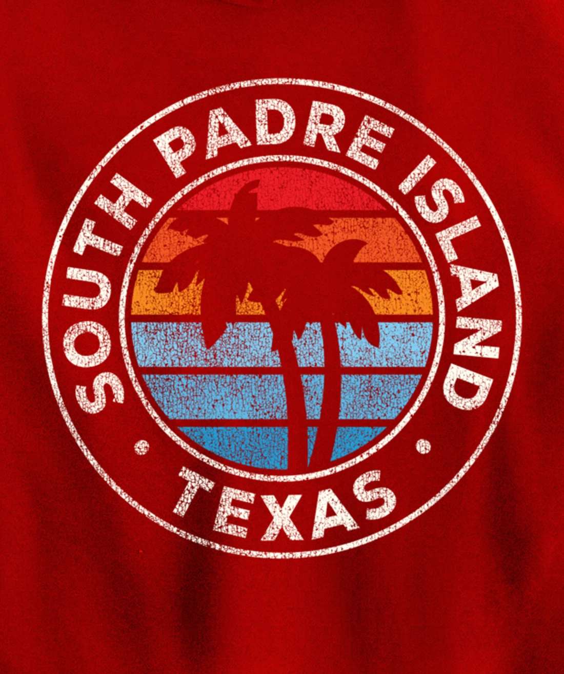 South Padre Island Texas TX Vintage Graphic Retro 70s Pullover Hoodie