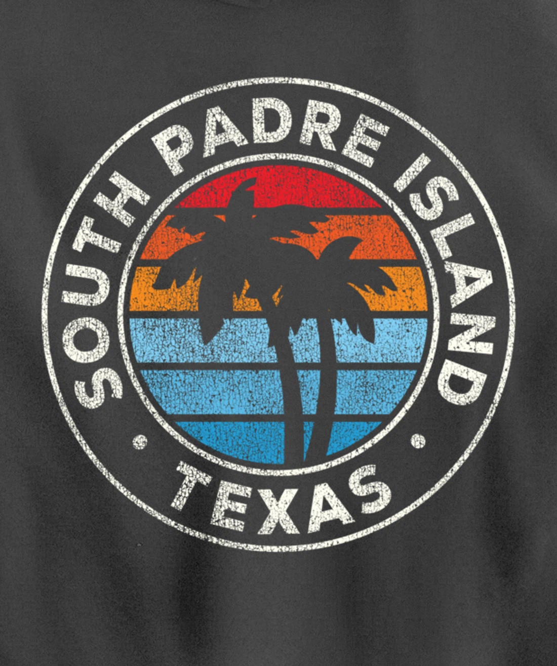 South Padre Island Texas TX Vintage Graphic Retro 70s Pullover Hoodie