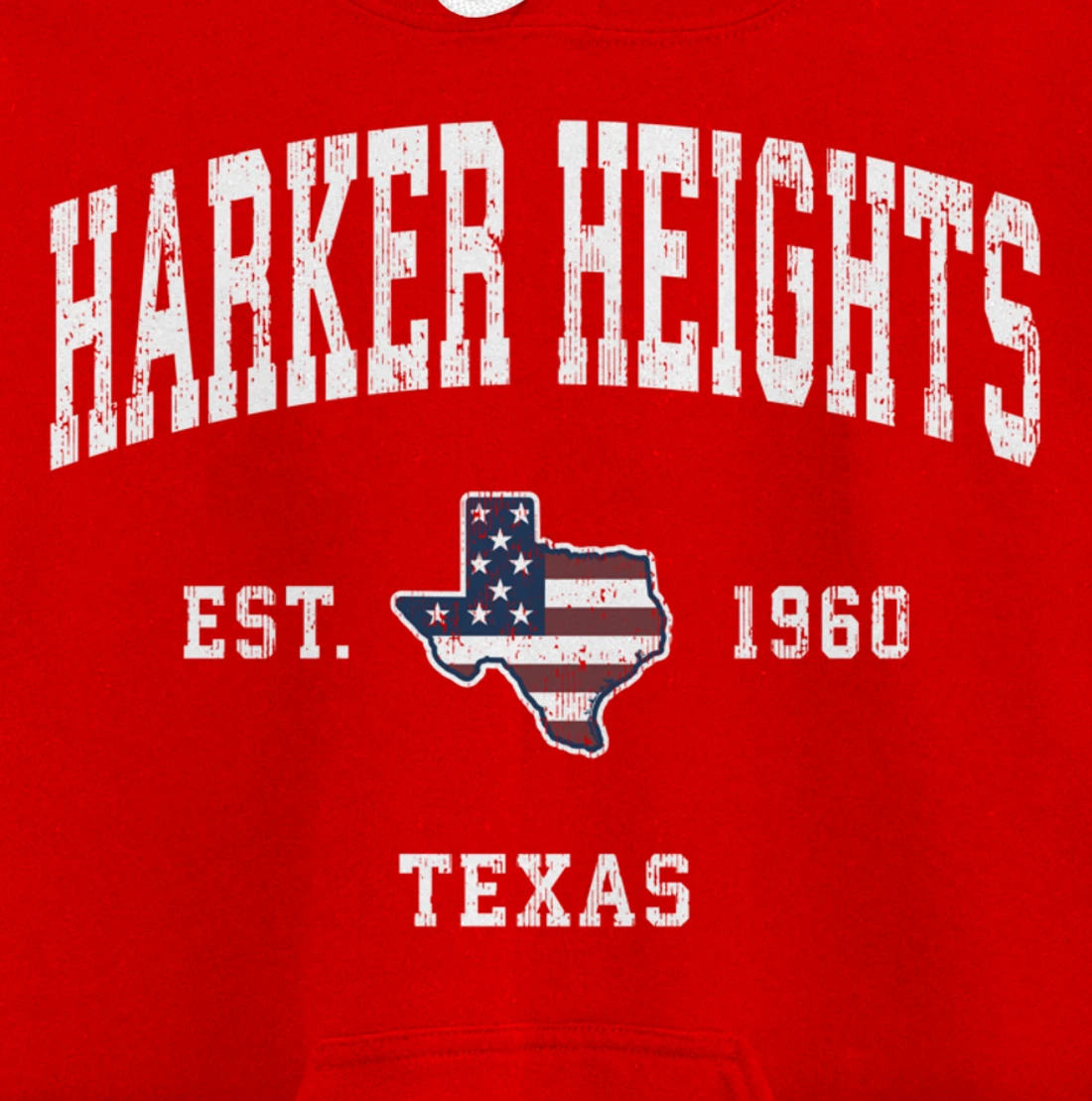Harker Heights Texas TX Vintage American Flag Sports Design Pullover Hoodie